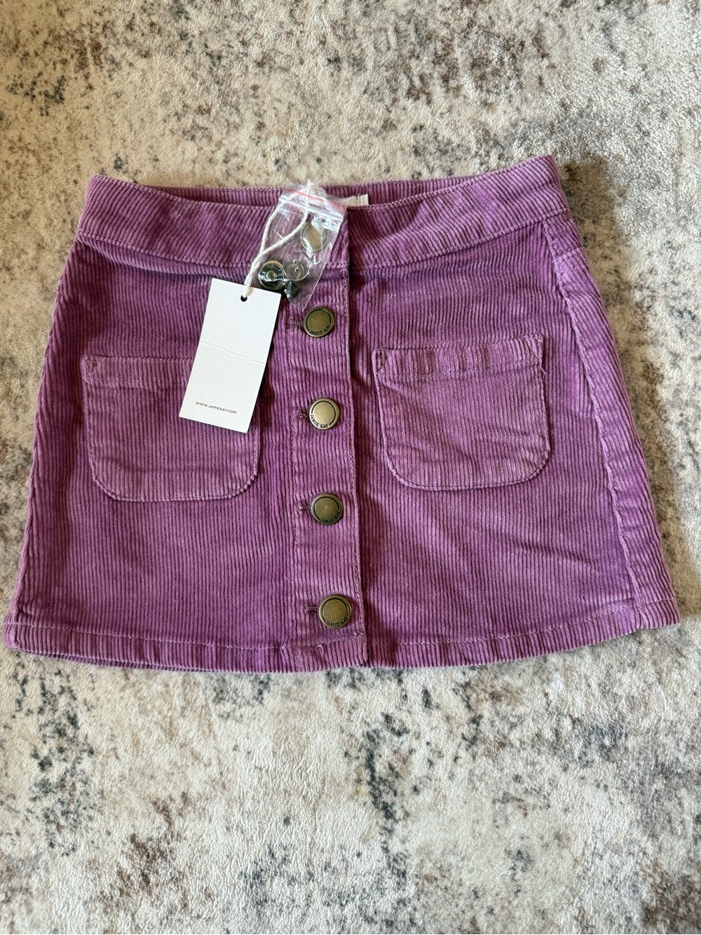 Jamie Kay Mauve Corduroy Button-Front Mini Skirt